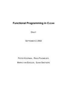 Functional Programming in CLEAN  DRAFT