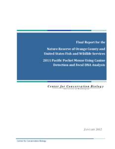 Final Report for the Nature Reserve of Orange County and United States Fish and Wildlife Services