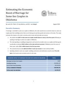 Estimating the Economic Boost of Marriage for Same-Sex Couples in Oklahoma By Justin M. O’Neill, Christy Mallory, and M.V. Lee Badgett