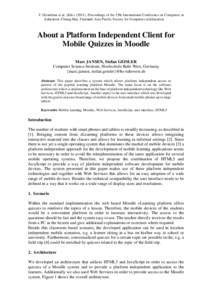 T. Hirashima et al. (EdsProceedings of the 19th International Conference on Computers in Education. Chiang Mai, Thailand: Asia-Pacific Society for Computers in Education About a Platform Independent Client for