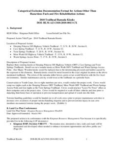 Conservation in the United States / Bureau of Land Management / United States Department of the Interior / Wildland fire suppression / National Environmental Policy Act / Desert tortoise / Kingman /  Arizona / Environmental impact assessment / Interactive kiosk / Impact assessment / Environment / Prediction