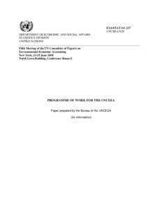 United Nations Economic and Social Council / National accounts / Econometrics / System of Environmental and Economic Accounting for Water / System of Integrated Environmental and Economic Accounting / International Recommendations on Water Statistics / United Nations Statistics Division / Energy statistics / Economic statistics / Statistics / Official statistics / Environmental statistics