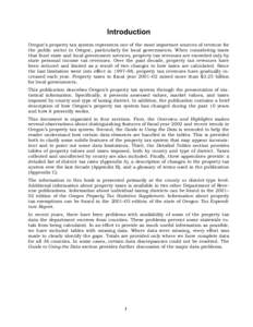 Introduction Oregon’s property tax system represents one of the most important sources of revenue for the public sector in Oregon, particularly for local governments. When considering taxes that fund state and local go