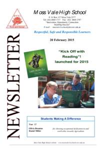 Moss Vale High Newsletter  Issue 2 Term[removed]Moss Vale High School P. O. Box 137 Moss Vale 2577