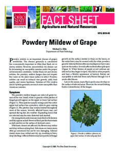 FACT SHEET Agriculture and Natural Resources HYG[removed]Powdery Mildew of Grape