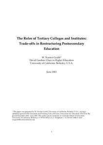 Microsoft Word - The roles of tertiary colleges and institutes_Norton_Grubb.