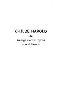 1  CHILDE HAROLD de George Gordon Byron -Lord Byron-