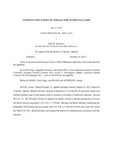 UNITED STATES COURT OF APPEALS FOR VETERANS CLAIMS  NOALFRED PROCOPIO, JR., APPELLANT, V.