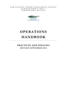 NEW ENGLAND FISHERY MANAGEMENT COUNCIL 50 WATER STREET, MILL 2 NEWBURYPORT, MA[removed]OP E R A T I ON S H A N DB OOK