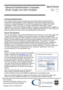 Advanced Spellcheckers Compared: Ghotit, Ginger and Oribi VeriSpell Quick Guide Created Updated