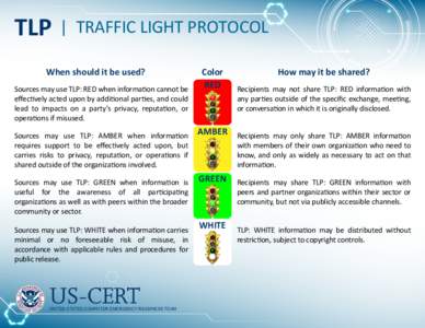 United States Computer Emergency Readiness Team / Classified information / Information sensitivity / Traffic Light Protocol