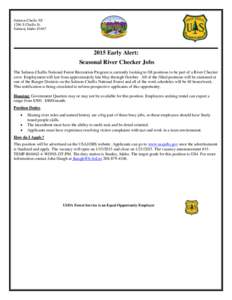 Sawtooth National Forest / Civil service in the United States / USAJOBS / Salmon River / Challis / Idaho / Geography of the United States / Salmon-Challis National Forest