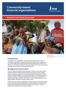 Community-based financial organizations Inclusive rural financial services Introduction