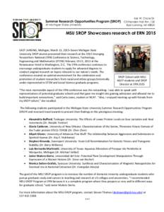 466 W. Circle Dr.  Summer Research Opportunities Program (SROP) Chittenden Hall Rm. 130 At Michigan State University  East Lansing, MI 48824