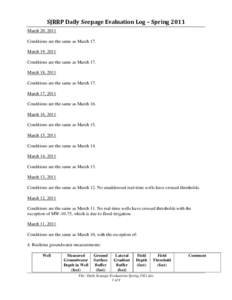 Microsoft Word - Daily Seepage Evaluations Spring 2011.doc