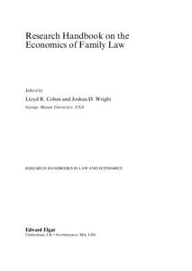 Research Handbook on the Economics of Family Law Edited by  Lloyd R. Cohen and Joshua D. Wright