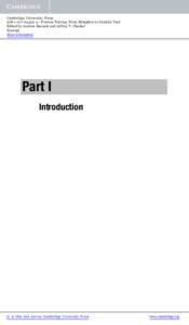 Cambridge University Press4 - Process Tracing: From Metaphor to Analytic Tool Edited by Andrew Bennett and Jeffrey T. Checkel Excerpt More information