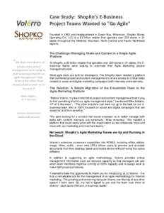 Case Study: ShopKo’s E-Business Project Teams Wanted to 