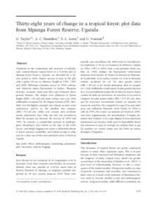 Forests / Historical geology / Biology / Basal area / Celtis mildbraedii / Antiaris toxicaria / Mpanga / Antiaris / Diameter at breast height / Systems ecology / Moraceae / Forest ecology