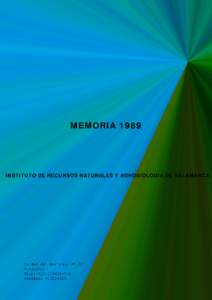 MEMORIAINSTITUTO DE RECURSOS NATURALES Y AGROBIOLOGÍA DE SALAMANCA Cordel del Merinas, 40-52 Salamanca
