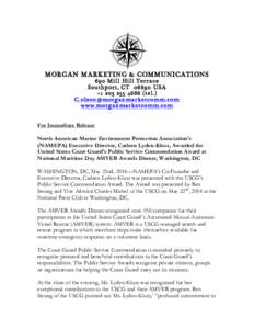 MORGAN MARKETING & COMMUNICATIONS 690 Mill Hill Terrace Southport, CT[removed]USA +[removed]tel.) [removed] www.morganmarketcomm.com