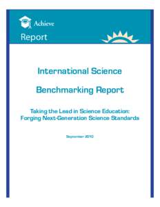 policy brief Report International Science Benchmarking Report Taking the Lead in Science Education: