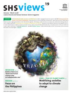 1. Principes, pratiques et normes  19 January – March 2008 unesco Social and Human Sciences Sector magazine