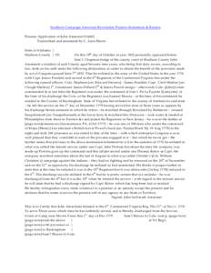 Southern Campaign American Revolution Pension Statements & Rosters Pension Application of John Amminet S16602 Transcribed and annotated by C. Leon Harris State of Alabama } M adison County } SS.