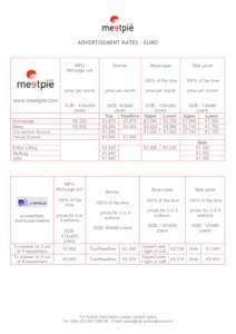 ADVERTISEMENT RATES – EURO  MPU Mid-page unit  Banner