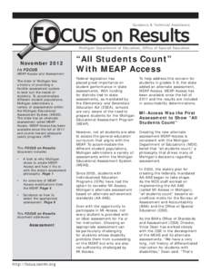 Michigan Educational Assessment Program / Michigan Merit Exam / MEAP / No Child Left Behind Act / Individualized Education Program / Individuals with Disabilities Education Act / Educational assessment / Kalkaska Middle School / Education / Education in Michigan / Standards-based education