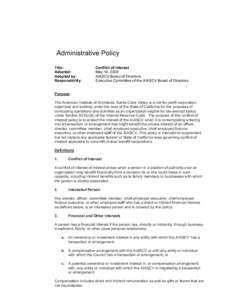 Administrative Policy Title: Adopted: Adopted by: Responsibility: