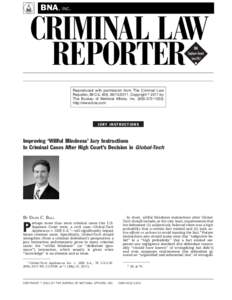 A  BNA, INC. CRIMINAL LAW REPORTER