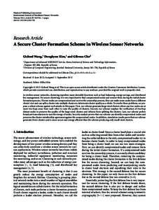 Hindawi Publishing Corporation International Journal of Distributed Sensor Networks Volume 2012, Article ID[removed], 14 pages doi:[removed][removed]Research Article