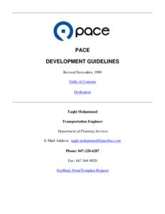 Pace Development Guidelines: Title Page
