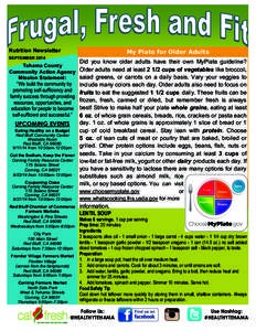 Nutrition Newsletter  My Plate for Older Adults SEPTEMBER 2014