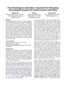 SIGCHI Conference Paper Format