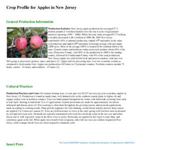 Crop Profile for Apples in New Jersey