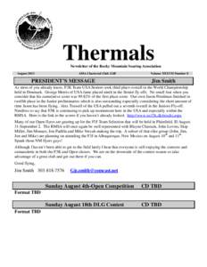 Thermals Newsletter of the Rocky Mountain Soaring Association August 2013 AMA Chartered Club 1245