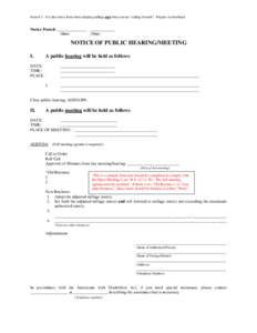 Form # 2 - Use this notice form when adopting millage and when you are “rolling forward”. Prepare on letterhead.  Notice Posted: ______________ ____________ (Date)  (Time)