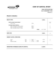 COST OF CAPITAL STUDY YIELD CAPITALIZATION 2014 ASSESSMENT YEAR APPENDIX C  Electric Industry