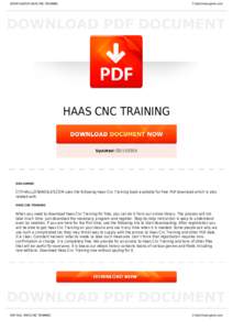 BOOKS ABOUT HAAS CNC TRAINING  Cityhalllosangeles.com HAAS CNC TRAINING