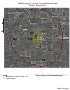 Town Altona and 3 Kilometre Extended Treatment Area Showing Road Network 10th Ave  Centre Ave