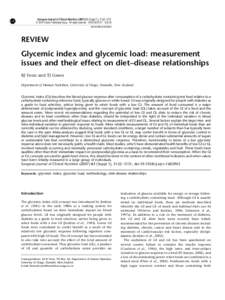 Medicine / Diets / Glycemic index / Glycemic load / Low-glycemic index diet / Insulin index / Diabetic diet / Jennie Brand-Miller / Low-carbohydrate diet / Nutrition / Health / Diabetes