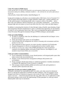 Security engineering / Law enforcement / Criminology / Public safety / Environmental psychology / Crime prevention through environmental design / Defensible space theory / Disciplinary architecture / Security / Crime prevention / National security