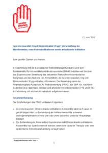 Rote-Hand-Brief zu Cyproteronacetat/Ethinylestradiol