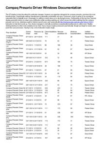 Classes of computers / Compaq Presario / Compaq / Hewlett-Packard / Printer driver / Compaq Presario F700 / IBM PC compatibles / Computer hardware / Computing