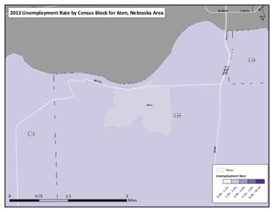 2013 Unemployment Rate by Census Block for Aten, Nebraska Area  E 4th St SD