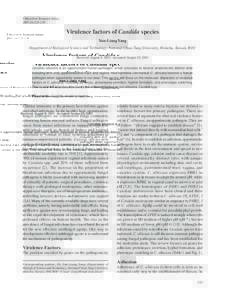 J Microbiol Immunol Infect 2003;36:[removed]Yang  Virulence factors of Candida species