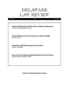 DELAWARE LAW REVIEW VOLUME[removed]