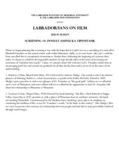   The Labrador Institute of Memorial University & The Labrador film foundation present  Labrador/ians on Film